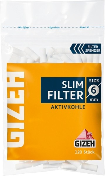 Gizeh Filter Aktivkohle Slim 6mm für x-type Cig